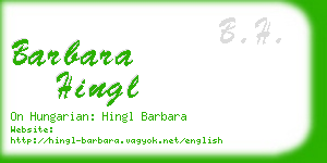 barbara hingl business card